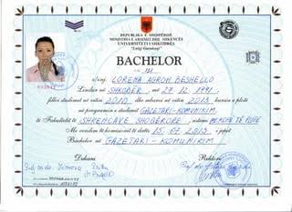Certifikatë e diplomës Bachelor
